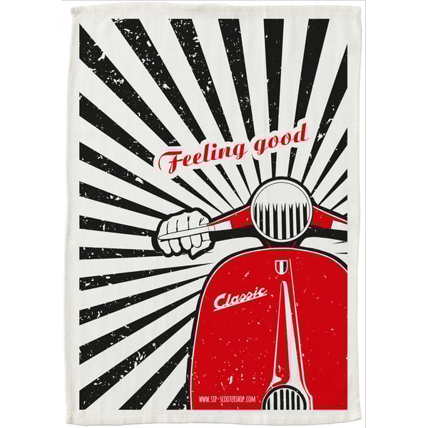 Image of Küchentuch SIP Feeling Good Canvas mit Motiv Vespa Motorroller