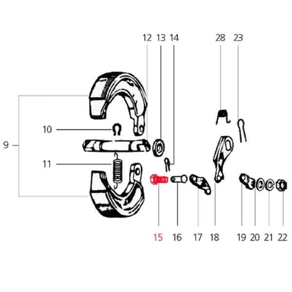 Image of Schraubnippel Bremsseilzug M9 mm, hinten, LML für Vespa V50/PV/ ET3/PK/S/XL/XL2/FL/ PX/Rally/Sprint