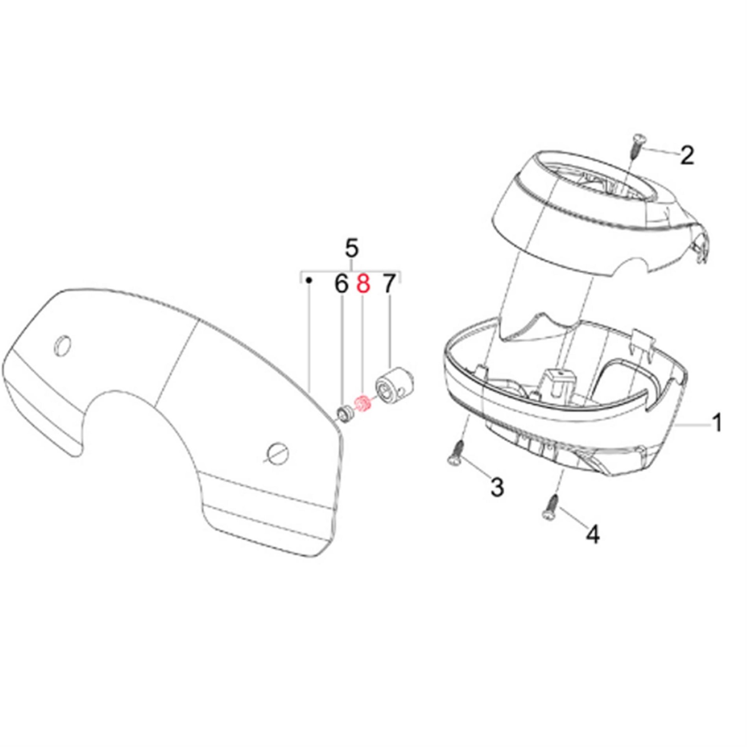 Image of Gummipuffer PIAGGIO, Flyscreen, 560173 für Vespa LXV/GTS Super/GTV/GT 60 50-300ccm für Vespa LXV/GTS Super/GTV/GT 60 50-300ccm