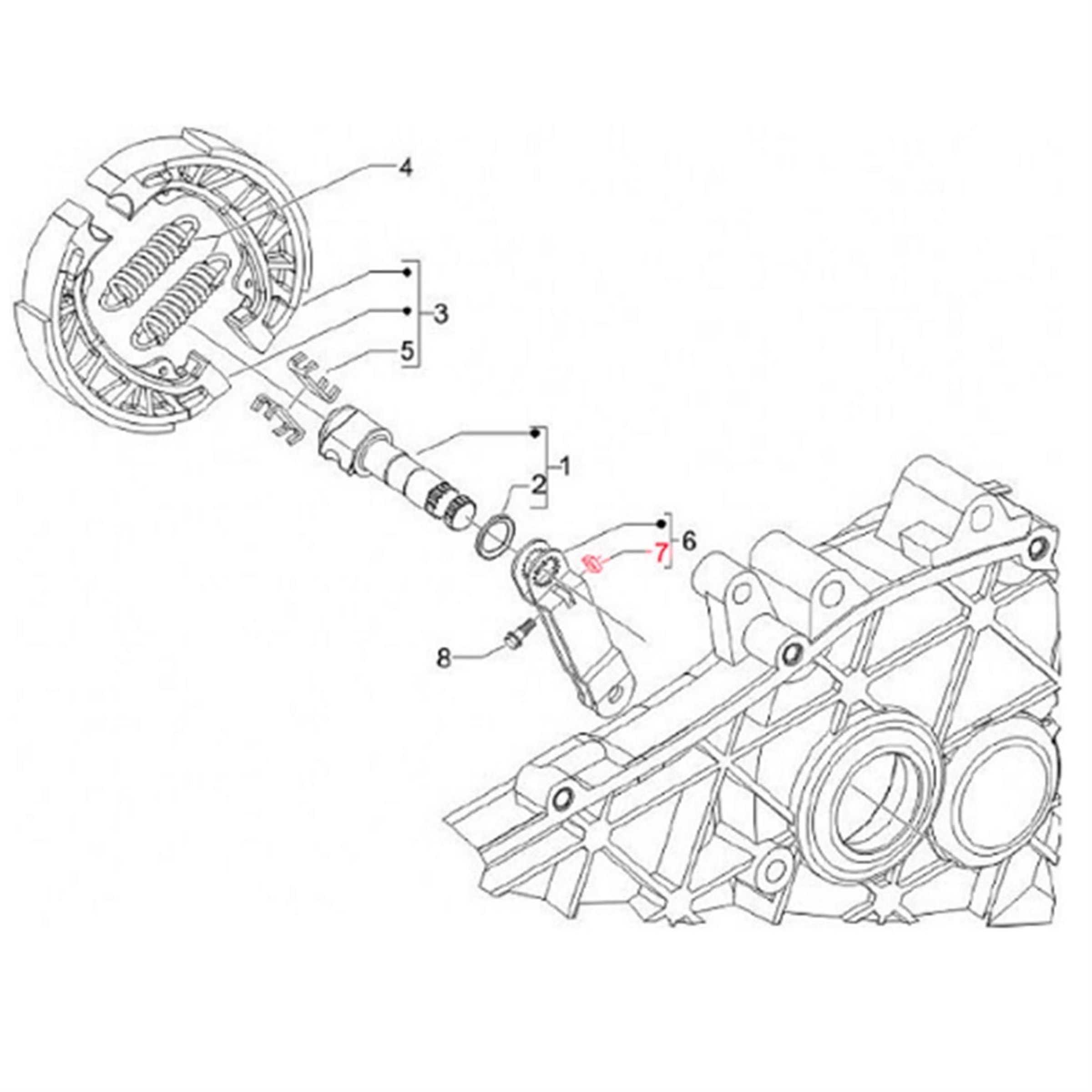 Image of Mutter vierkant, Bremsnocke hinten, PIAGGIO für Vespa ET2/ET4/S/Primavera/Sprint 50-150ccm für Vespa ET2/ET4/S/Primavera/Sprint 50-150ccm