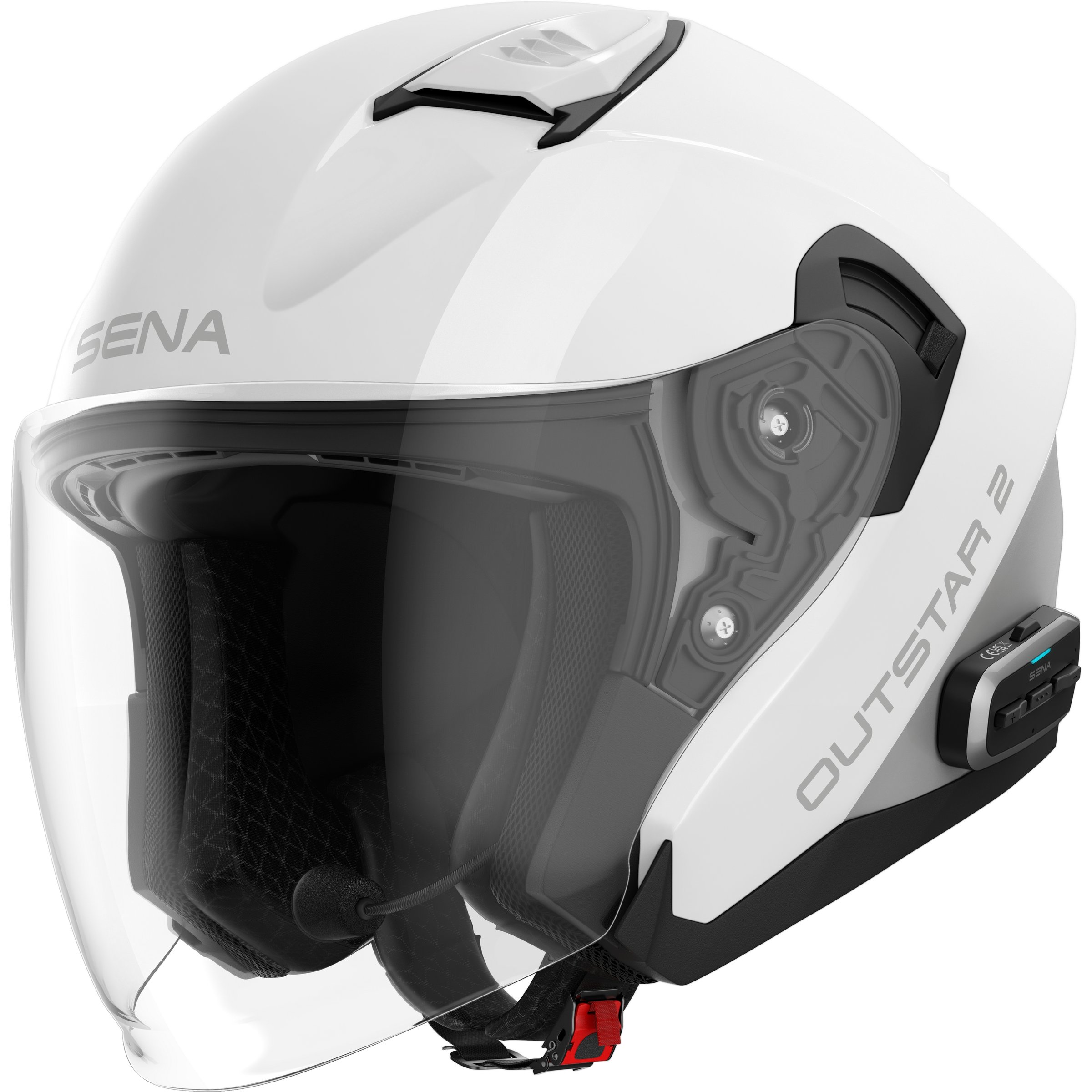 Image of Helm SENA OUTSTAR 2 smart, weiß glänzend, Gr. L, 59-60cm Jethelm Jethelm