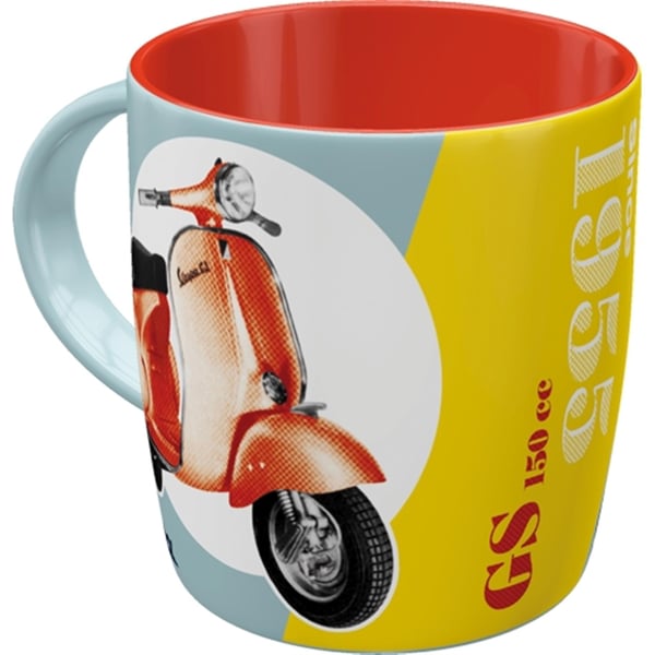 Image of Tasse mit Motiv GS 150 Since 1955 Motorroller rot/weiß/gelb