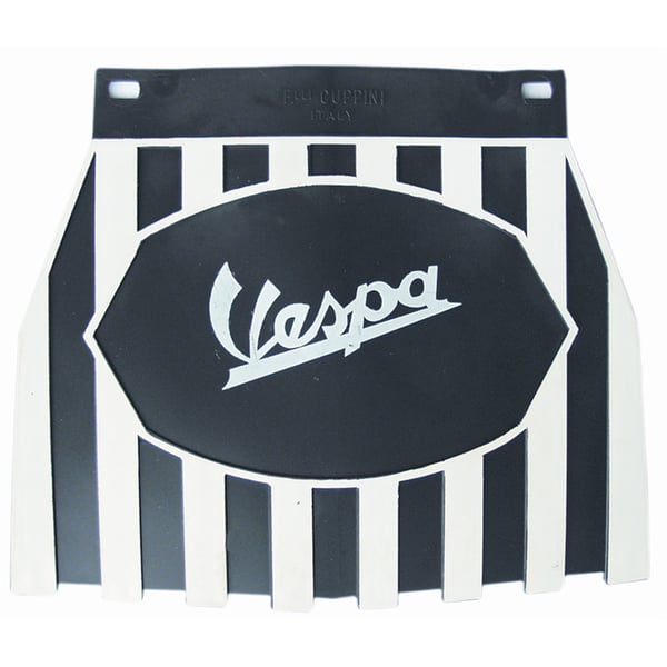 Image of Spritzlappen "Vespa" mit Motiv weiße Schrift schwarz/weiß gestreift