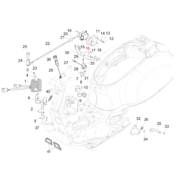 Image of Halterung PIAGGIO, Zündspule, 1D001721 für Vespa GTS/GTS Super/GTV 300ccm ('16-)