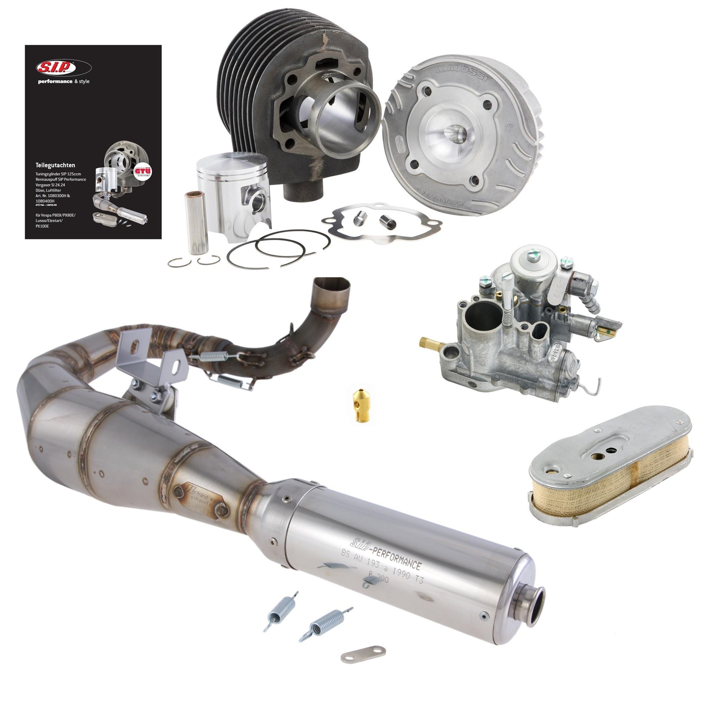 Image of Tuningkit SIP 125 ccm SPORT "Legal" für Vespa P80X/PX80E/Lusso mit Getrenntschmierung für Vespa P80X/PX80E/Lusso mit Getrenntschmierung