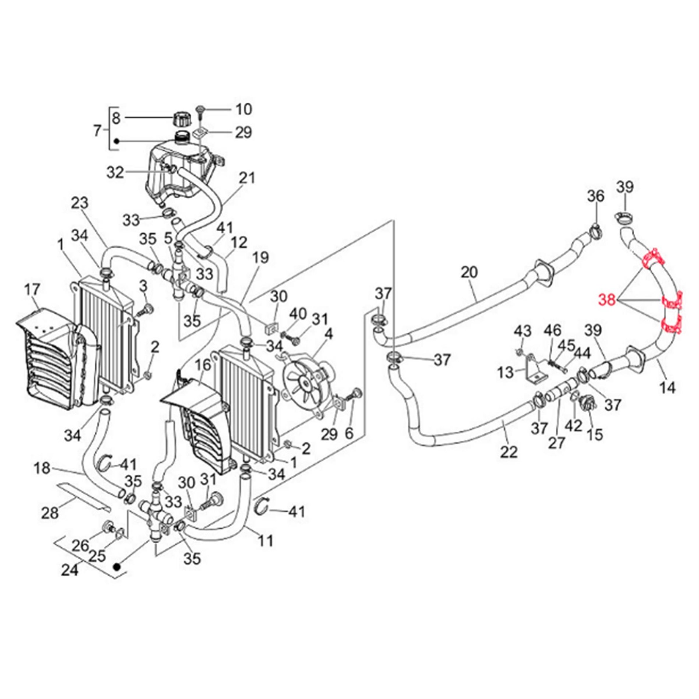Image of Schlauchschelle Kühlwasserschlauch, hinten links, PIAGGIO für Vespa GT L 125/200ccm/GTS 250ccm für Vespa GT L 125/200ccm/GTS 250ccm