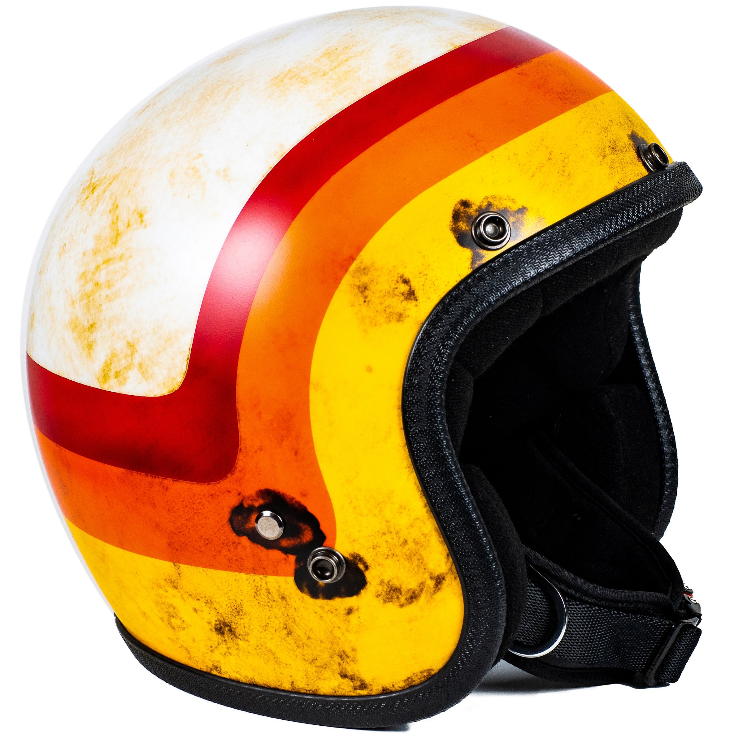 Image of Helm 70'S Dirty 3 Bands, ivory/orange, Gr. L, 59-60 Jethelm Jethelm