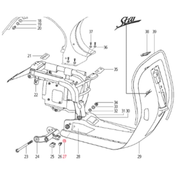 Image of Unterlegscheibe Motorträger M8 mm Ø 20 mm (d) 2,0mm, LML für LML Star 125-200 4T/Star Deluxe 125-150 4S/Speedy