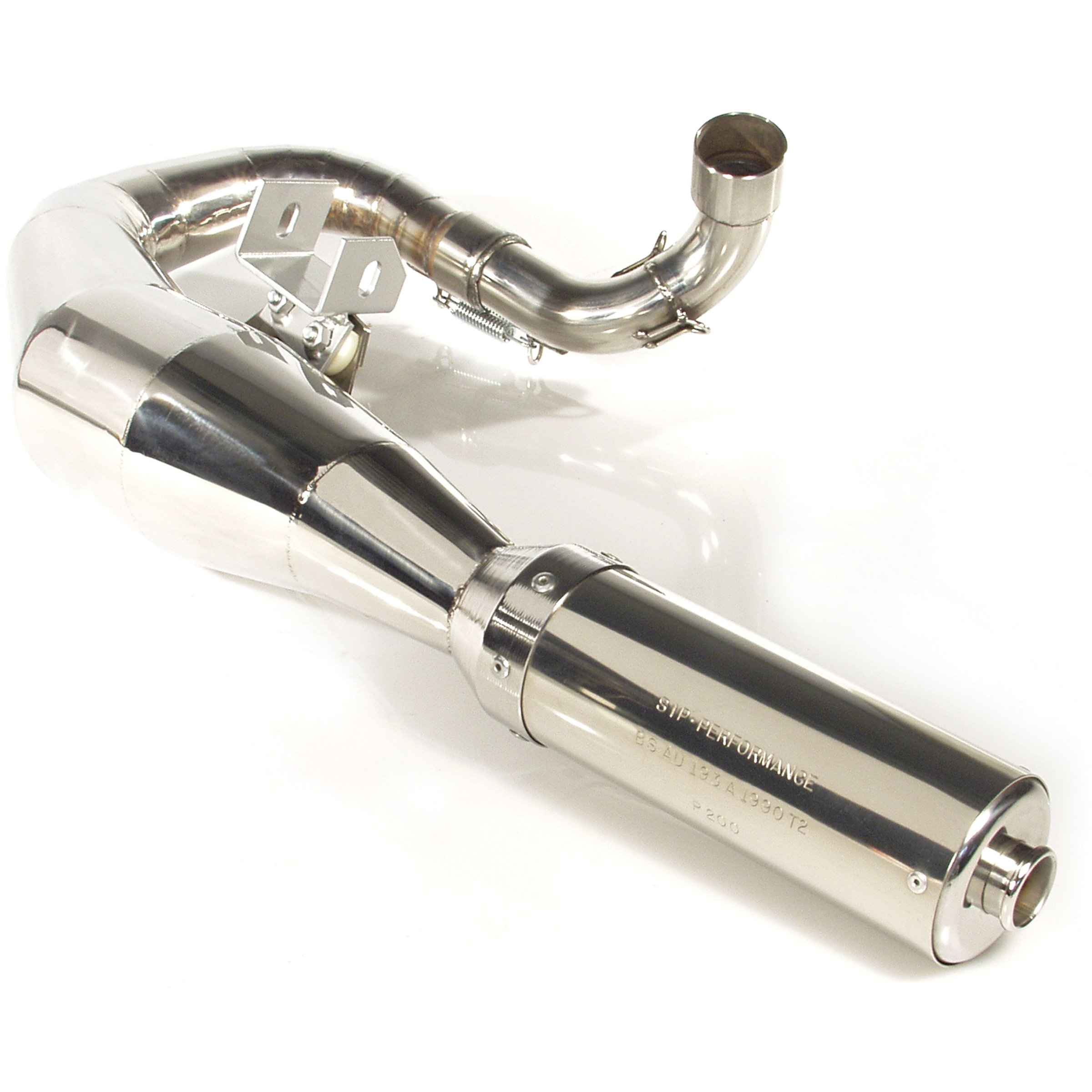 Image of Rennauspuff SIP Performance, Material: Edelstahl poliert, Dämpfer: Edelstahl Farbe (ESD): silber für Vespa 125 GT/GTR/TS/150 GL/Sprint/V/PX80-150/PE/Lusso/Cosa 1 für Vespa 125 GT/GTR/TS/150 GL/Sprint/V/PX80-150/PE/Lusso/Cosa 1