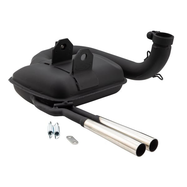 Image of Rennauspuff SIP ROAD 2.0 Sport Optik, Stahl schwarz, Farbe (ESD): chrom für Vespa 125 VNA-TS/150 VBA-T4/PX80-150/PE/Lusso