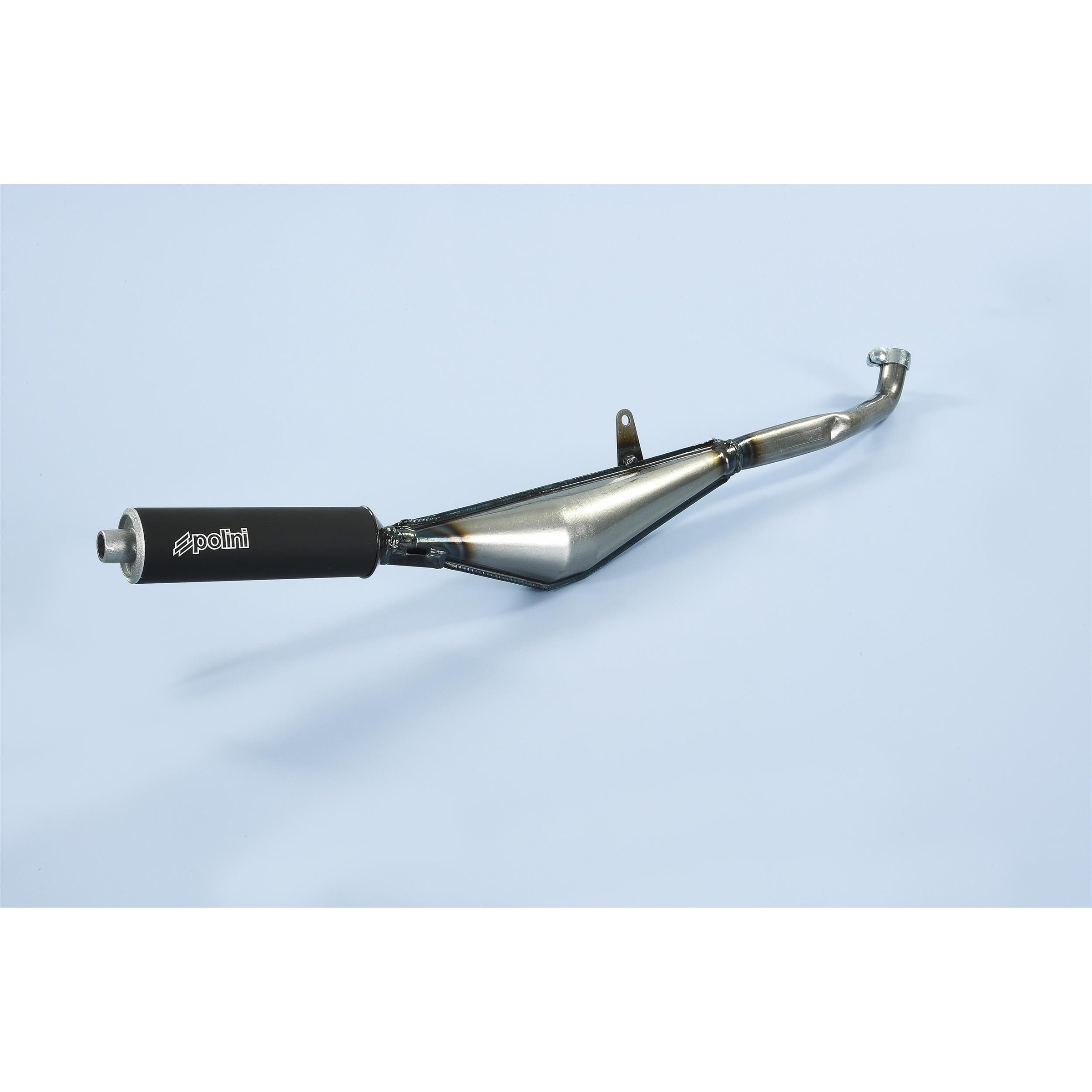 Image of Rennauspuff POLINI Country 200.0045, Material: Stahl klarlackiert, Dämpfer: Aluminium Farbe (ESD): schwarz für PIAGGIO Ciao/PX/Bravo 50ccm 2T AC für PIAGGIO Ciao/PX/Bravo 50ccm 2T AC