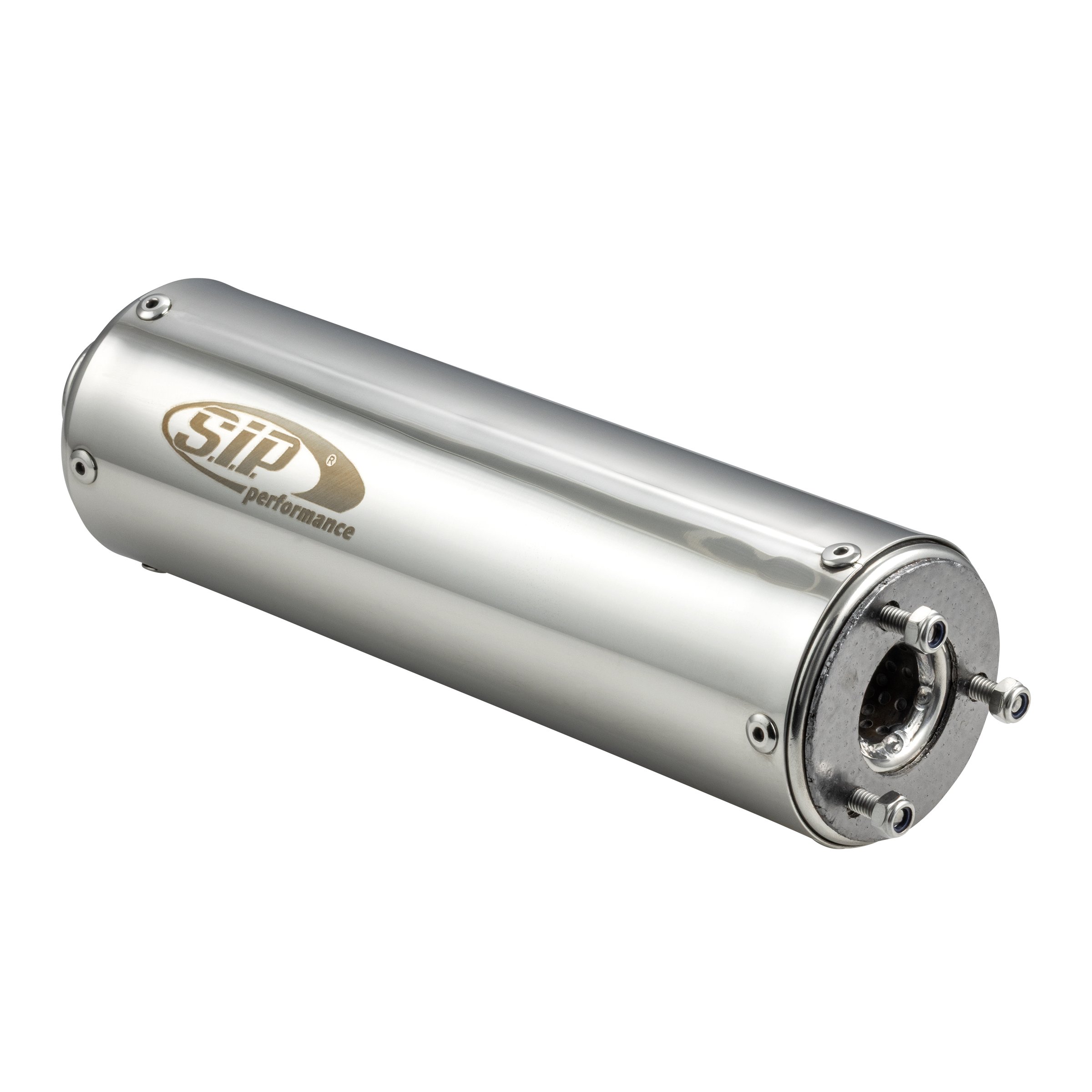Image of Rennauspuff SIP Performance R2 Design by NORDSPEED, Material: Stahl schwarz, Dämpfer: Edelstahl Farbe (ESD): silber für Vespa 200 Rally/P200E/PX200 E/Lusso/'98/MY/Cosa 1 200 für Vespa 200 Rally/P200E/PX200 E/Lusso/'98/MY/Cosa 1 200 für Vespa 200 Rally/P20