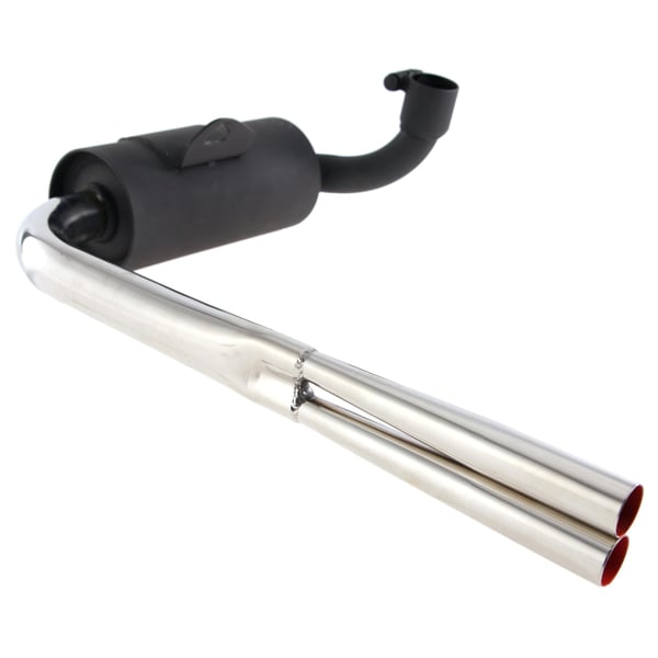 Image of Rennauspuff SIP "Vintage" Replika, schwarz, Farbe (ESD): chrom für Vespa 125 VNA-TS/150 VBA-Sprint/PX80-150/PE/Lusso