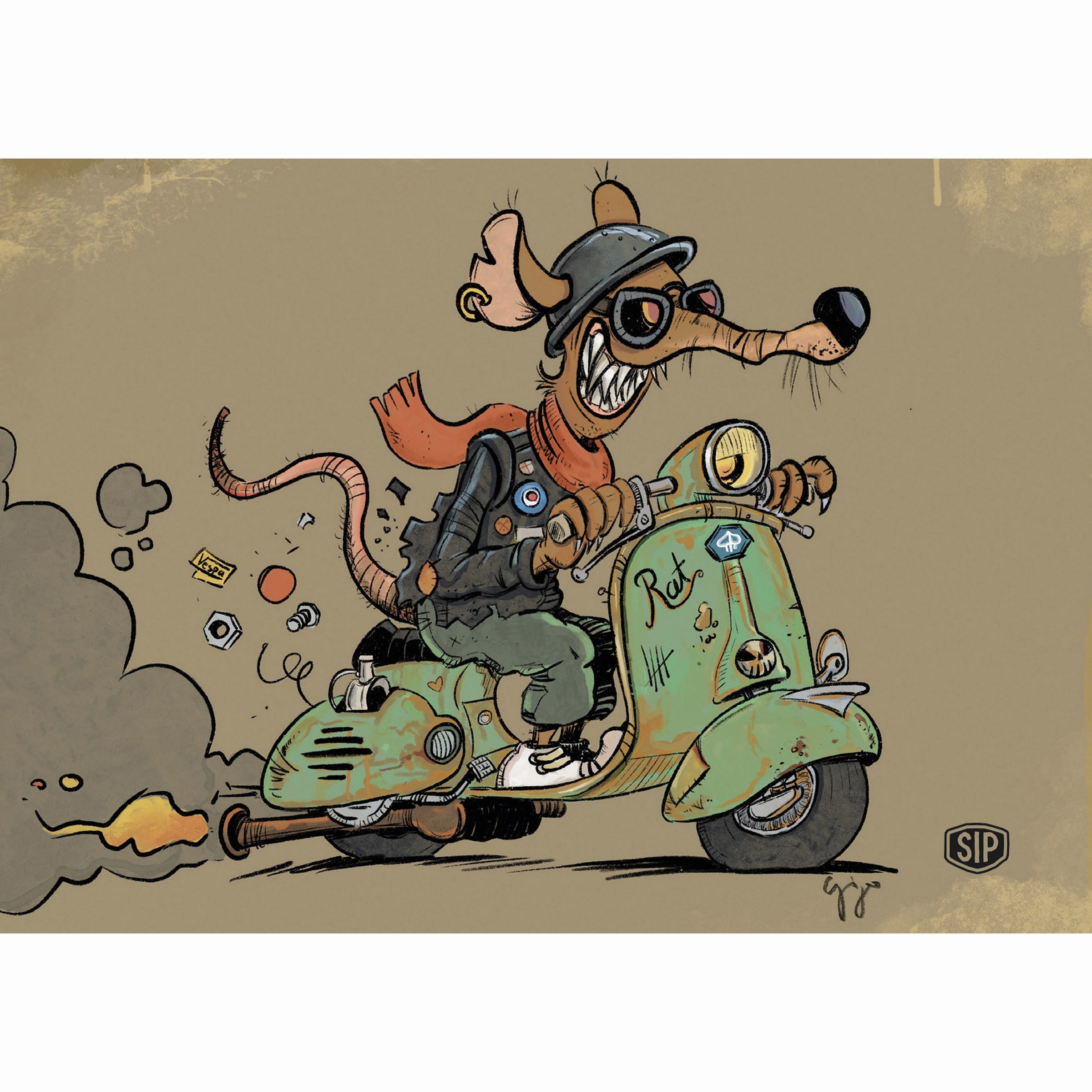 Image of Postkarte SIP mit Motiv mit "RATVESPA"
