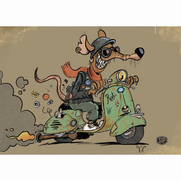 Image of Postkarte SIP mit Motiv mit "RATVESPA"