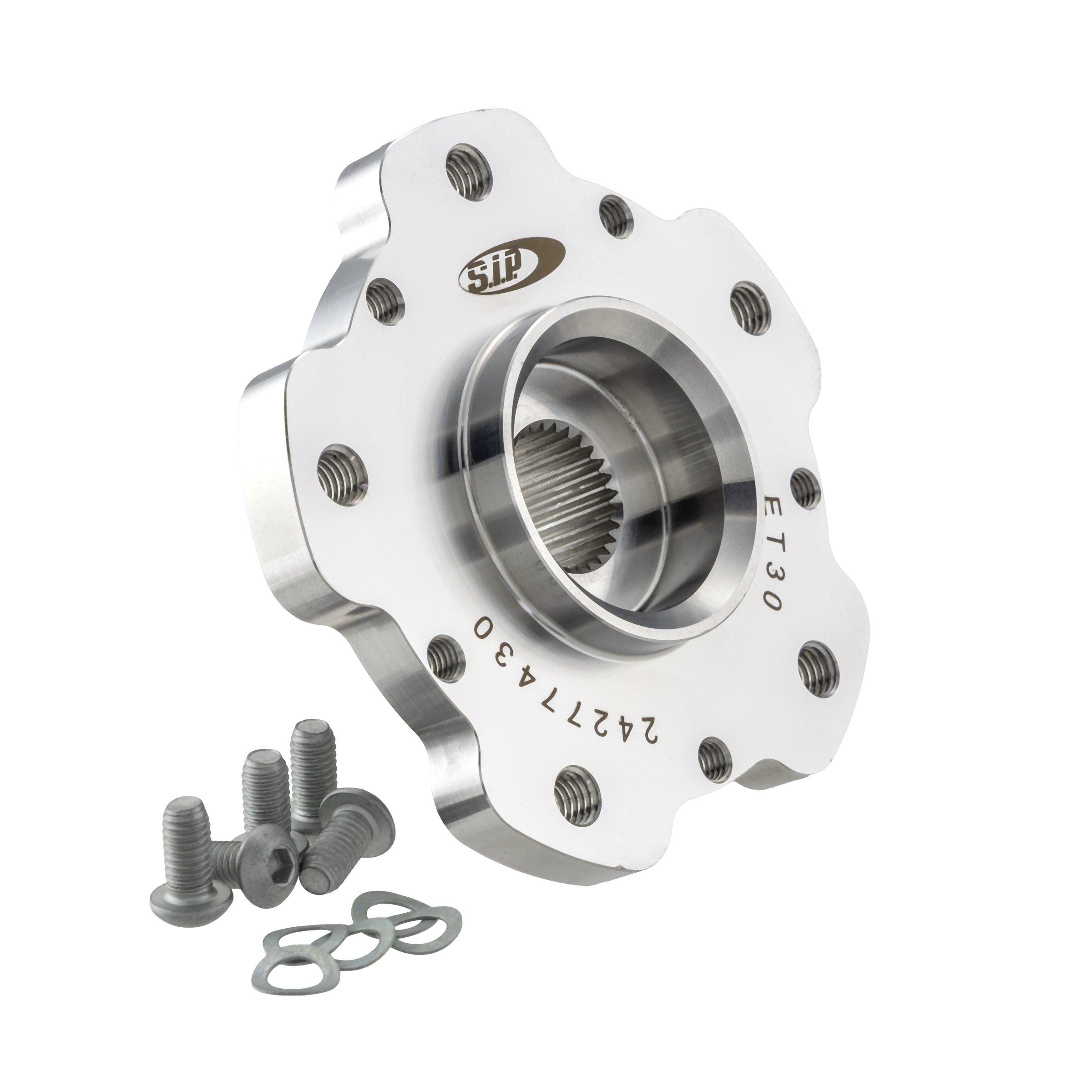 Image of Bremstrommelaufnahme SIP PERFORMANCE ET30 5/86 hinten Umrüstung auf 10" ZIP Felge/Felgenstern für Vespa 125 VNA-TS/150 VBA-Super/Rally/PX80-200/PE/Lusso/T5 für Vespa 125 VNA-TS/150 VBA-Super/Rally/PX80-200/PE/Lusso/T5