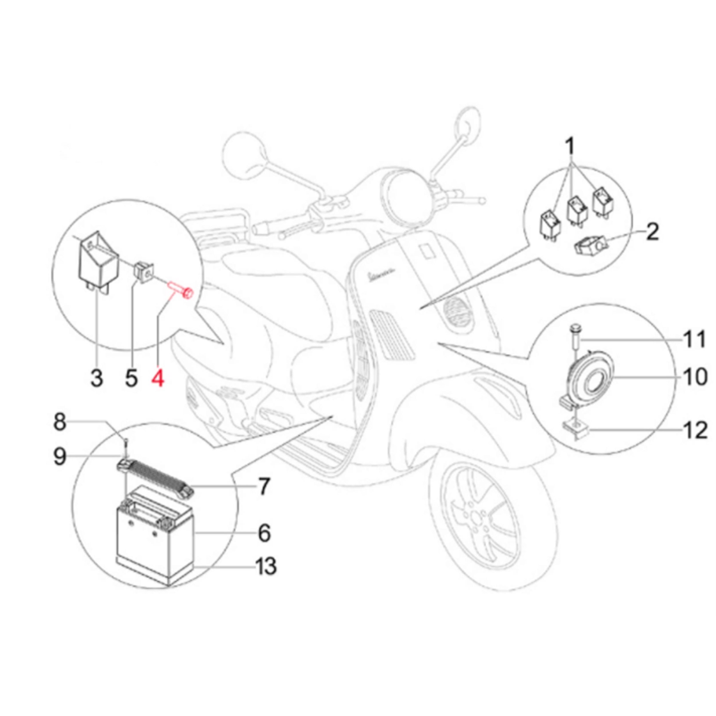 Image of Schraube Gepäckfach/Seitenverkleidung 4,2x16,5 mm, Kreuzschlitz, Flachkopf, PIAGGIO für Vespa LX/LXV/S/GTS/GTS Super/GTV/GT 60/GT/GT L 50-300ccm für Vespa LX/LXV/S/GTS/GTS Super/GTV/GT 60/GT/GT L 50-300ccm