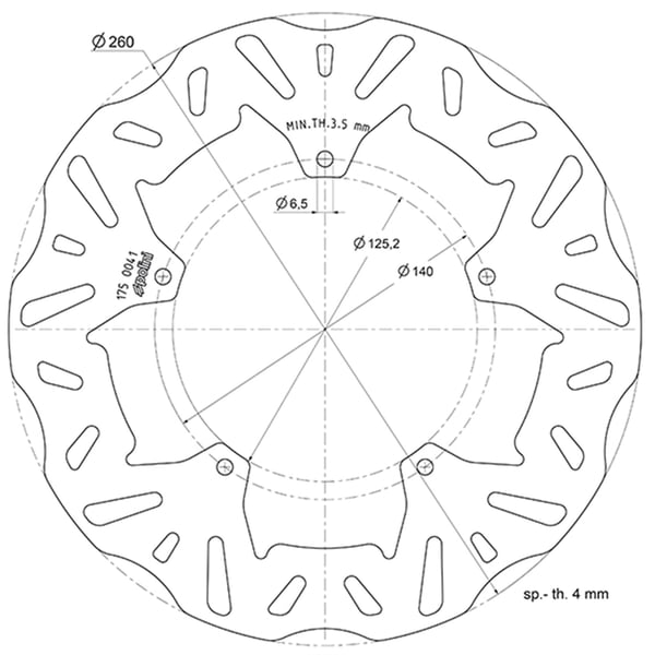 Image of Bremsscheibe POLINI B37 175.0041 für APRILIA SR Max/ GILERA Nexus/ PIAGGIO Beverly/Carnaby/X7/X8/X9 125-500ccm 4T