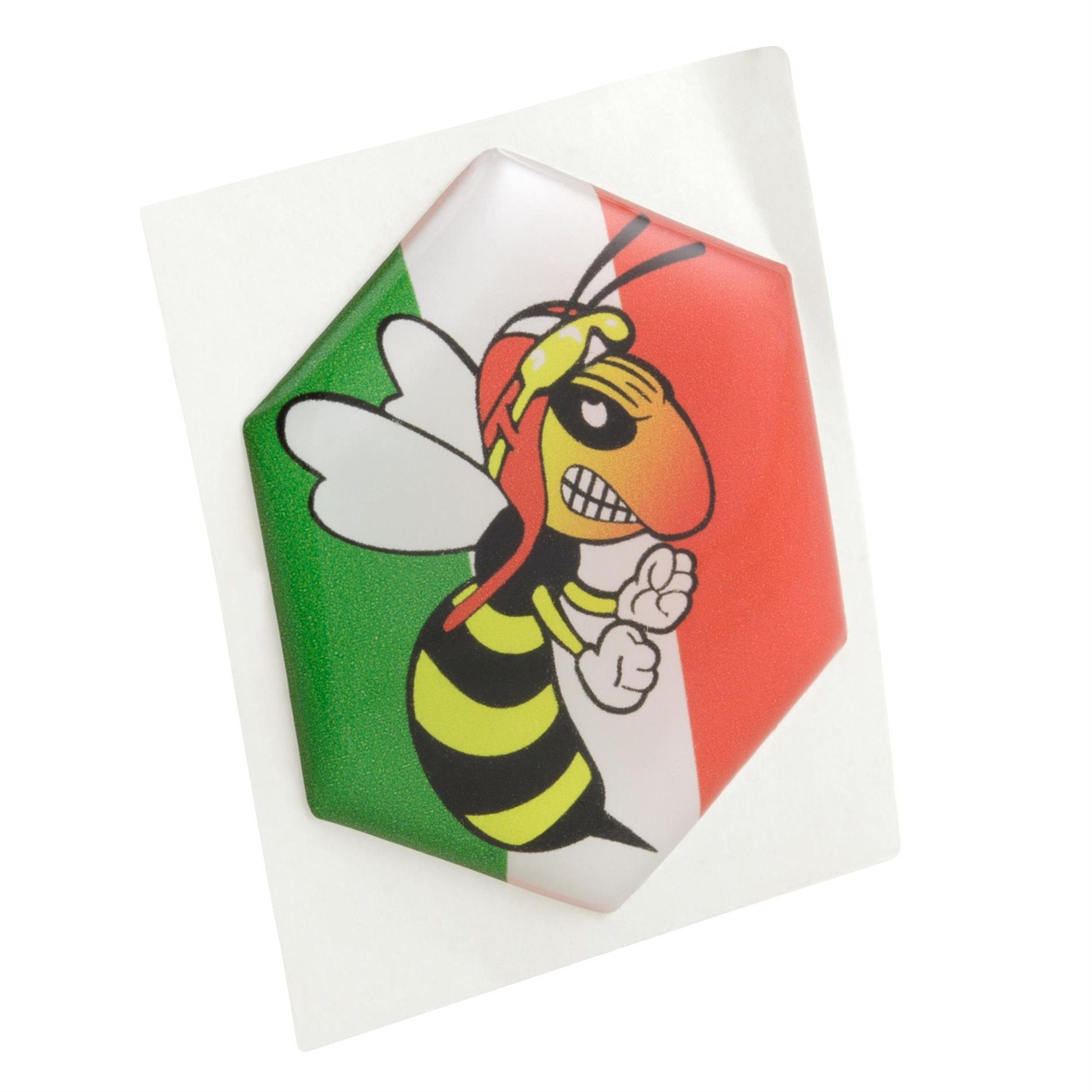 Image of Emblem "wütende Wespe" 6-Eck Kaskade für Vespa PK50-125 XL/XL2/PX80-200E/Lusso/'98/T5 für Vespa PK50-125 XL/XL2/PX80-200E/Lusso/'98/T5