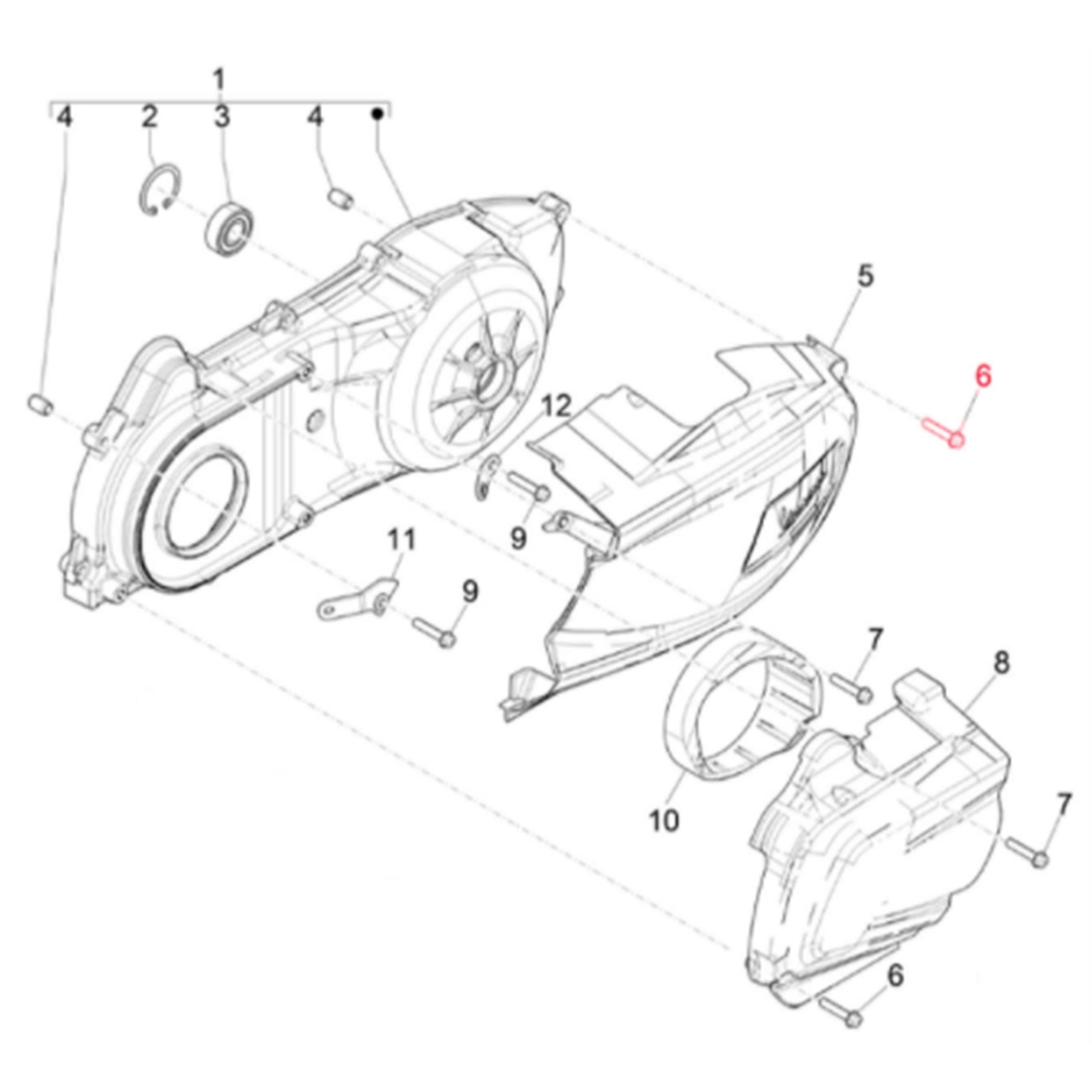 Image of Schraube Variatordeckel, Sechskant, PIAGGIO für Vespa GTS/GTS Super/GTV 300ccm HPE (`18-) für Vespa GTS/GTS Super/GTV 300ccm HPE (`18-)