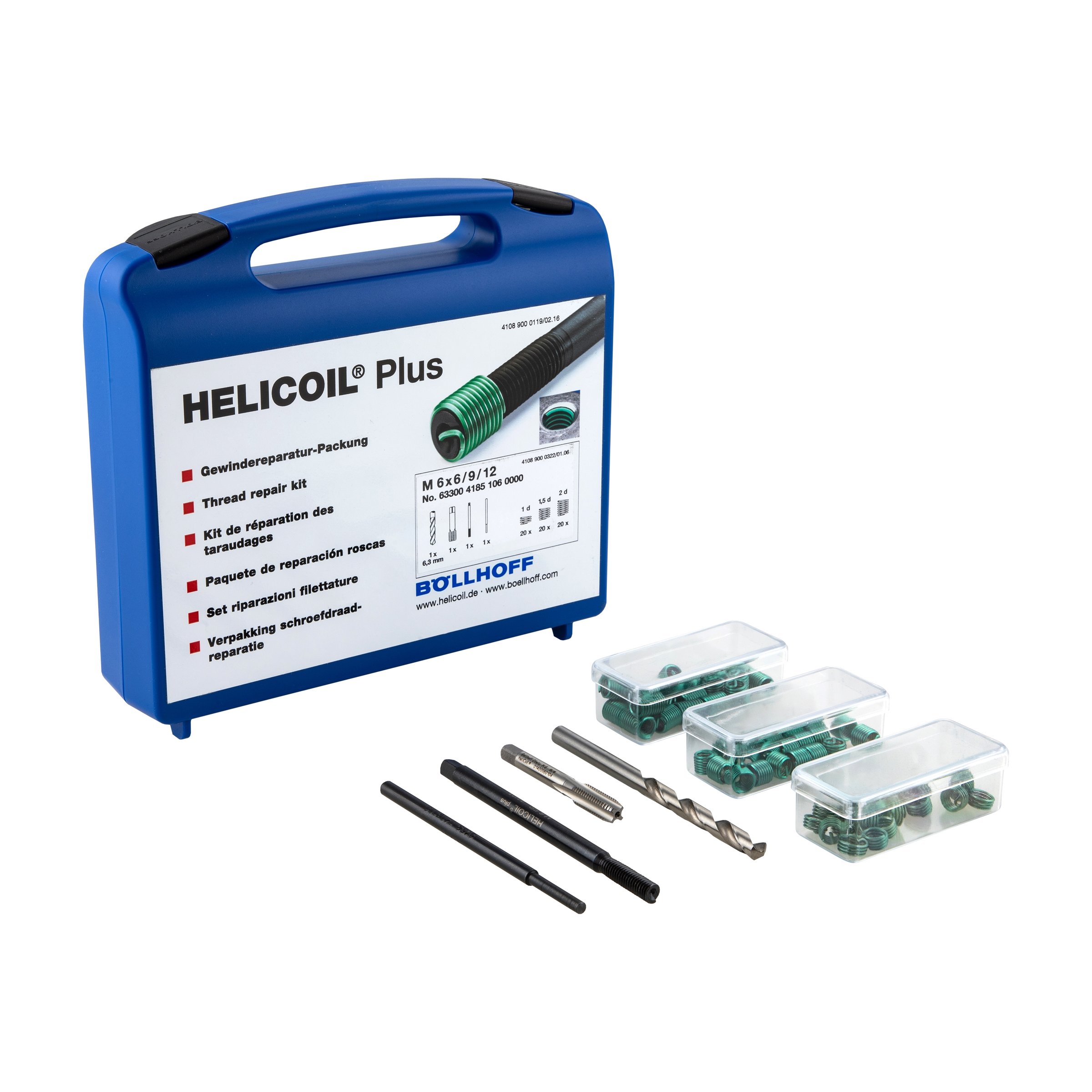 Image of Gewindereparatursatz M6x6/9/12 mm, BÖLLHOFF HELICOIL® Plus Kit