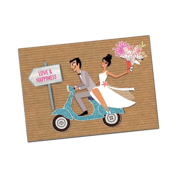 Image of Postkarte SIP mit Motiv Hochzeit Love & Happiness