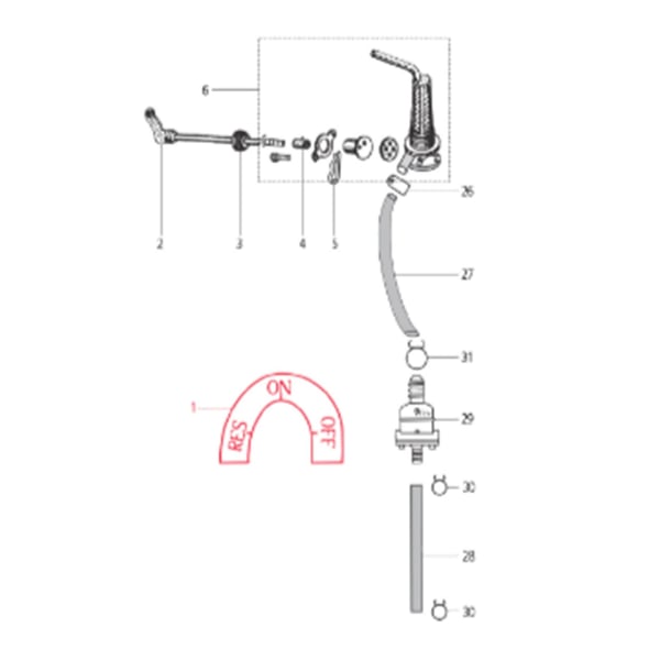 Image of Aufkleber LML mit Motiv "RES-ON-OFF" für LML Star 125-200 4T/Star Deluxe 125-150 4S/Speedy