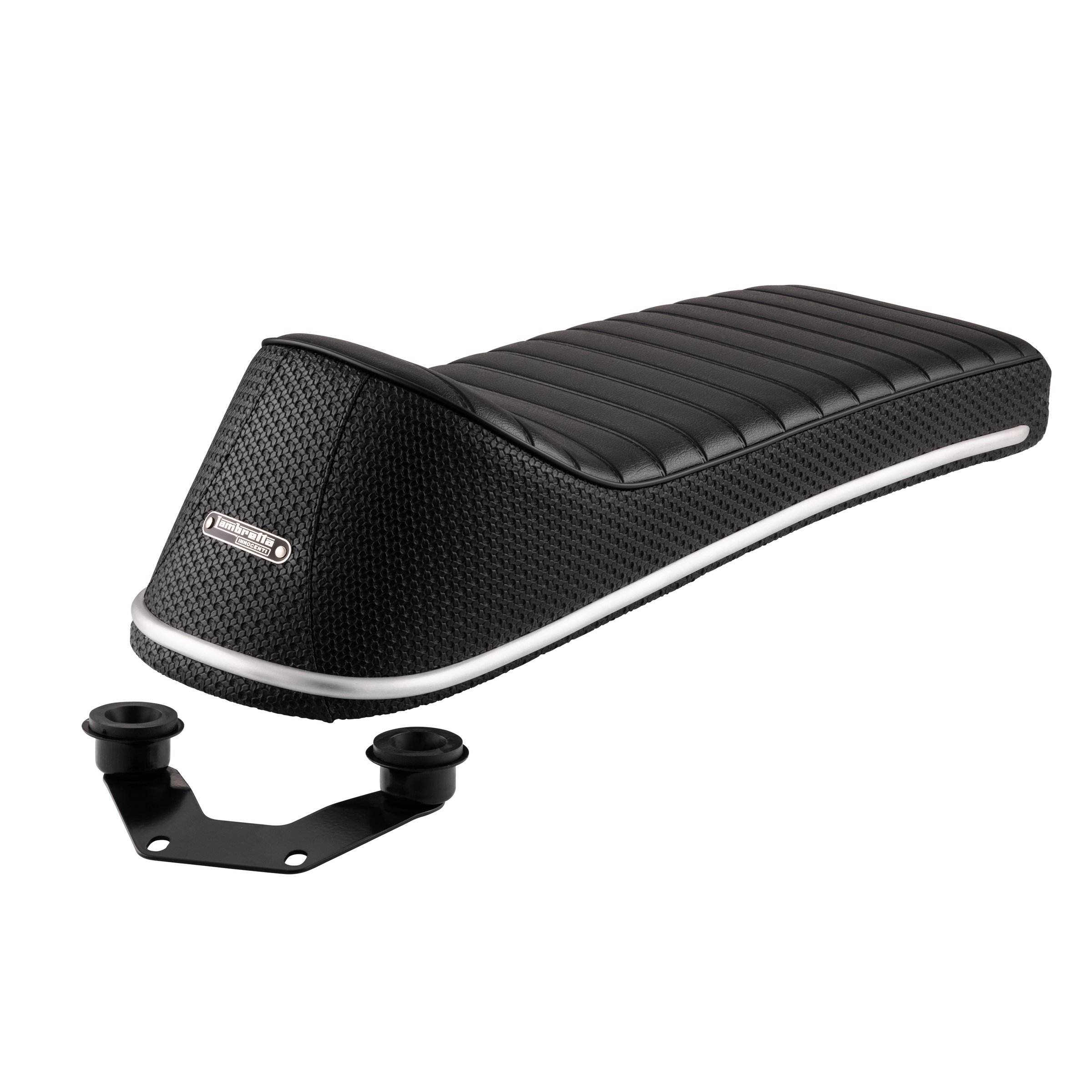 Image of Sportsitzbank TREZZI Clubman Short schwarz/schwarz für Lambretta 125 LI/Special/GP/DL/150 LI/Special/SX/GP/175 TV/200 TV/SX/GP/DL für Lambretta 125 LI/Special/GP/DL/150 LI/Special/SX/GP/175 TV/200 TV/SX/GP/DL