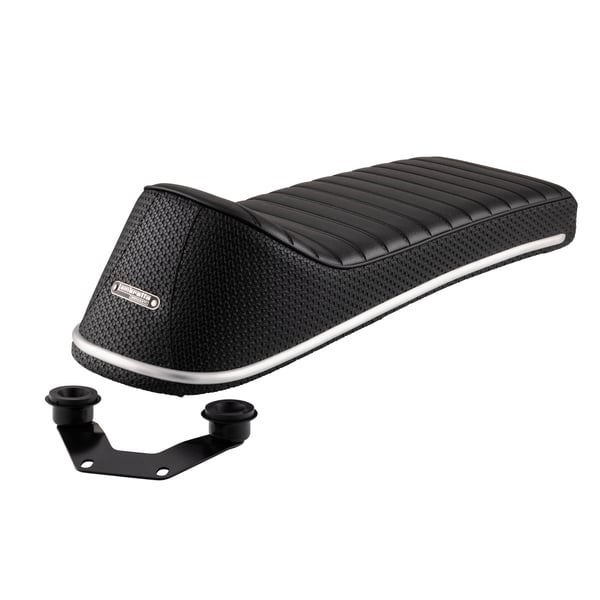 Image of Sportsitzbank TREZZI Clubman Short schwarz/schwarz für Lambretta 125 LI/Special/GP/DL/150 LI/Special/SX/GP/175 TV/200 TV/SX/GP/DL