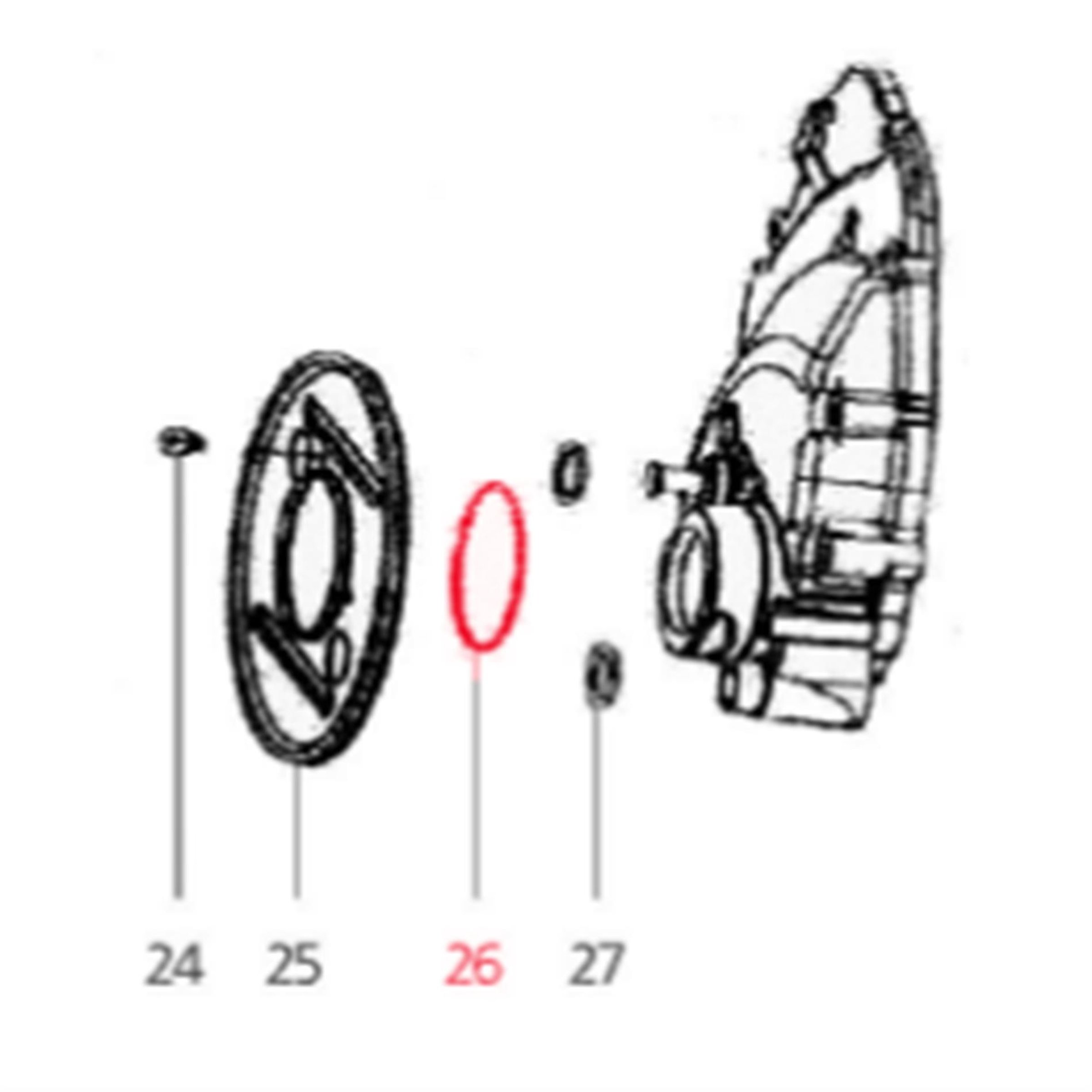 Image of O-Ring Staubschutzblech Hinterrad (groß), LML für LML Star 200 4T für LML Star 200 4T