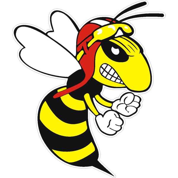 Image of Pin mit Motiv "böse Wespe"