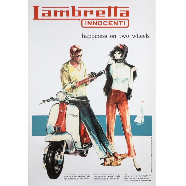 Image of Poster Lambretta happiness on two wheels
