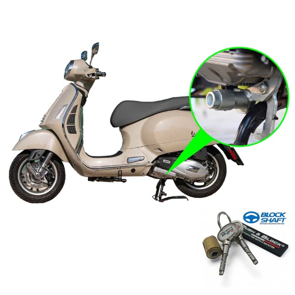 Image of Sicherheitsschloss PUSH & BLOCK Hauptständer silber für Vespa GTS/GTS Super 125ccm ('22-) GTS/GTV 300/310ccm ('22-)