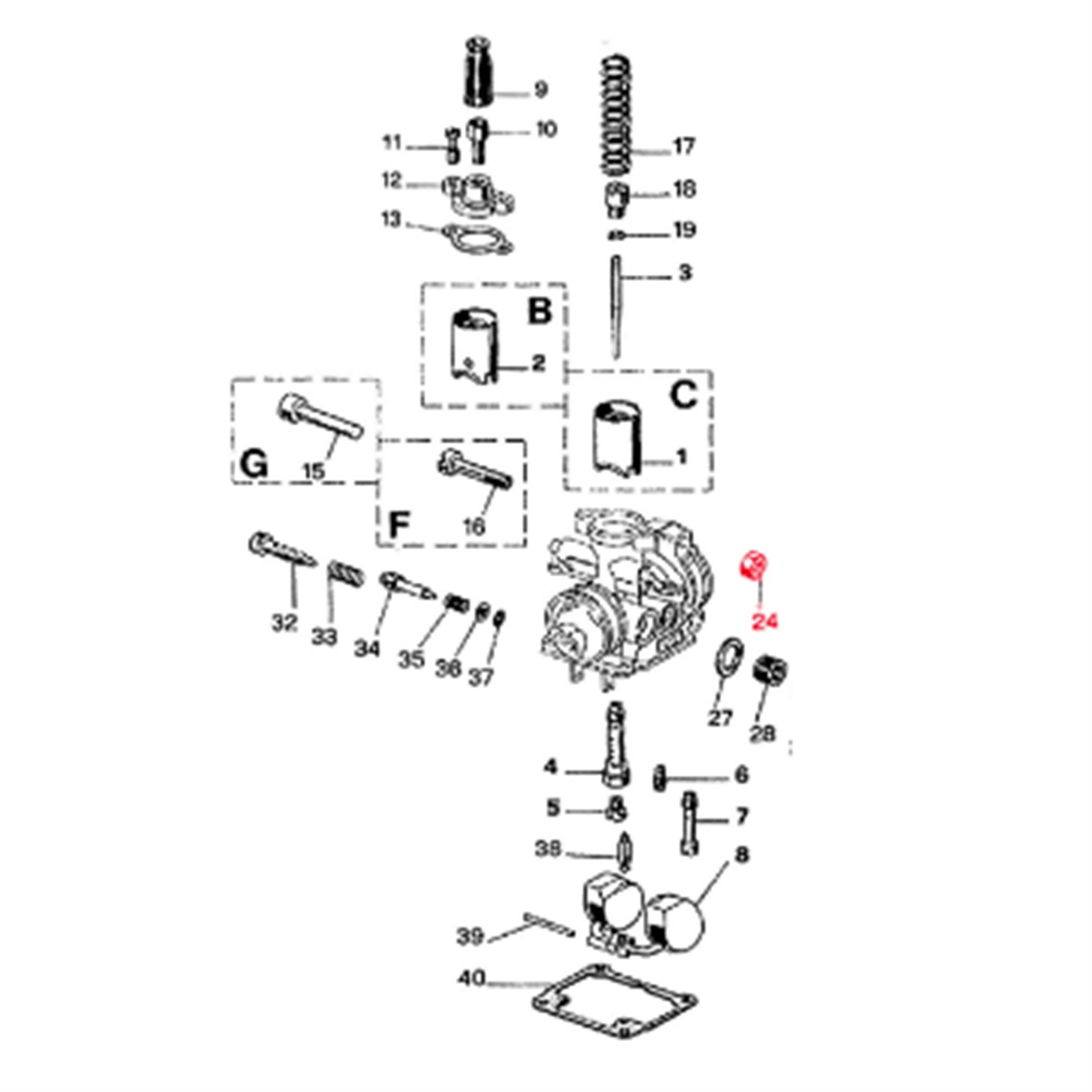 Image of Mutter M6x1,0 mm Sechskant, DELL'ORTO B07427