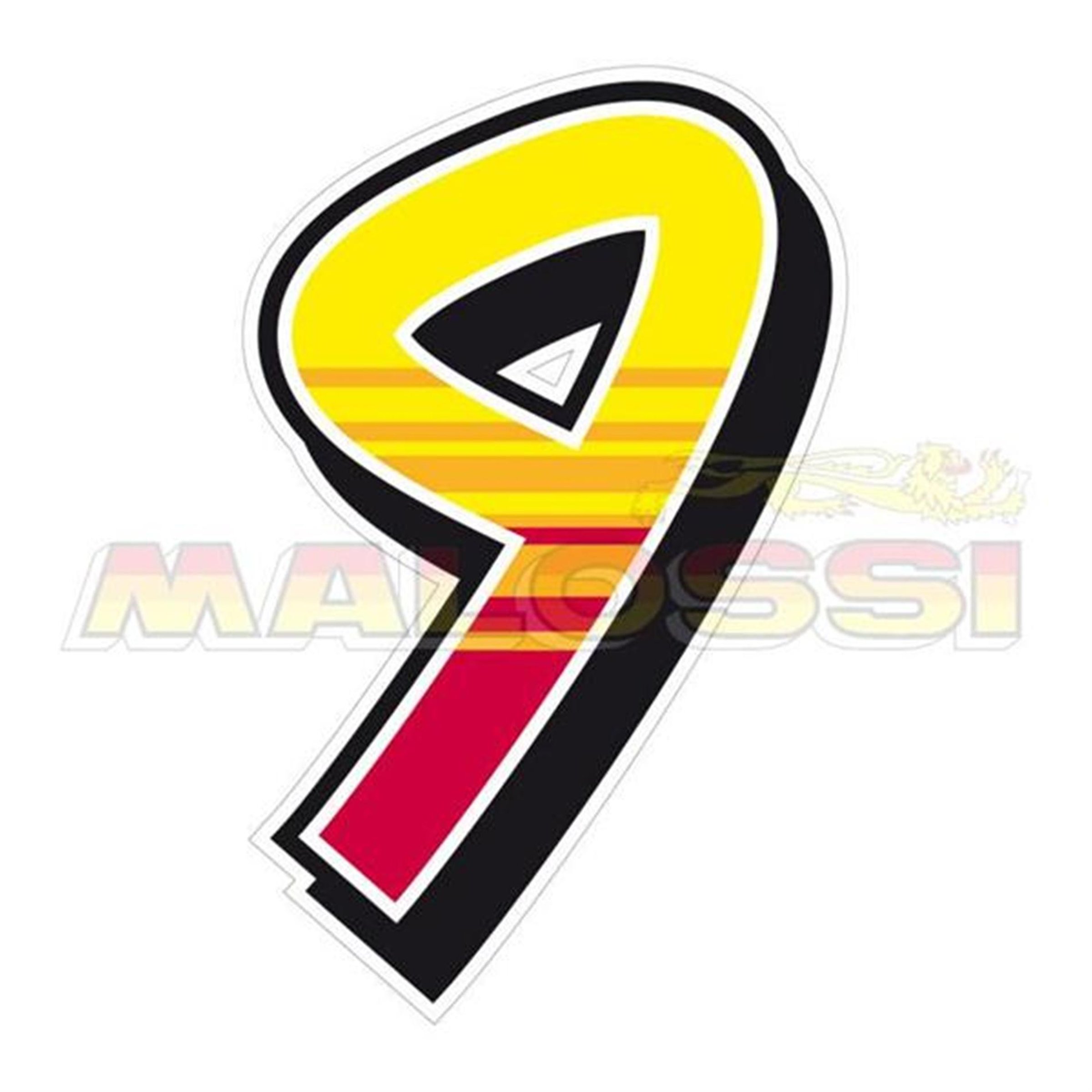 Image of Aufkleber MALOSSI mit Motiv Startnummer "9", by ENKO4