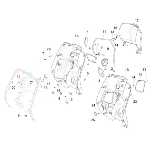 Image of Gepäckfachriegel PIAGGIO, 675489 für Vespa Primavera/Sprint 50-150ccm
