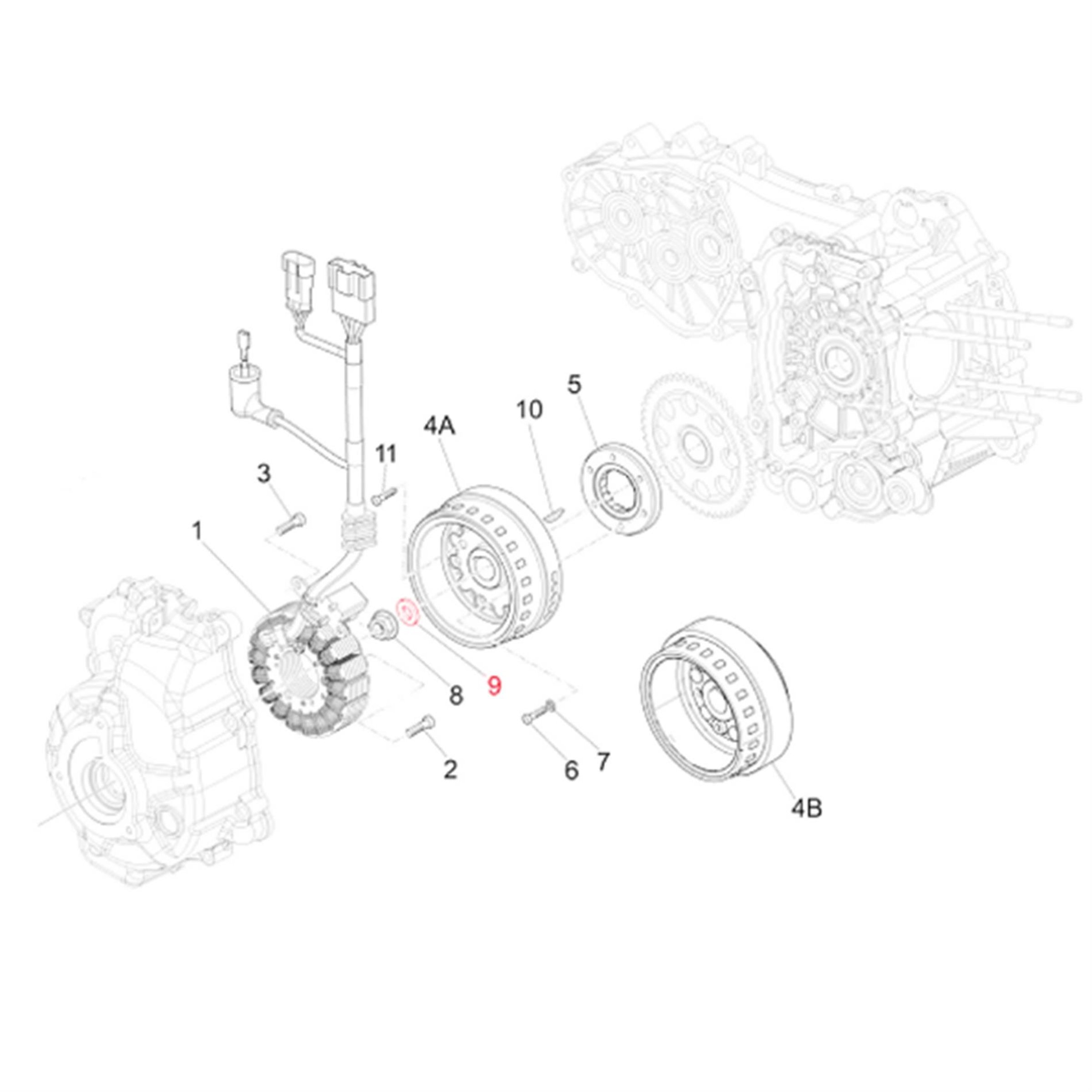 Image of Unterlegscheibe Polrad/Zündgrundplatte, PIAGGIO für Vespa GTS/GTS Super/GTV/GT 60 125-300ccm für Vespa GTS/GTS Super/GTV/GT 60 125-300ccm