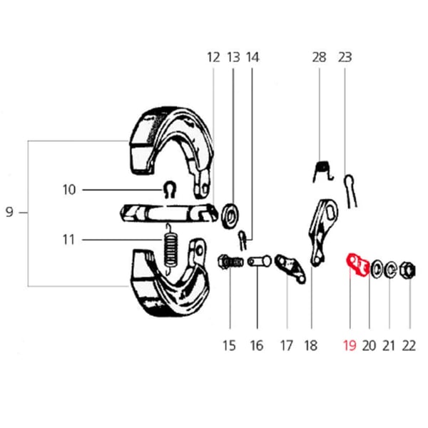 Image of Plättchen LML, Bremsarm, hinten, SF514-1559 für LML Star 125-200 4T/Star Deluxe 125-150 4S/Speedy