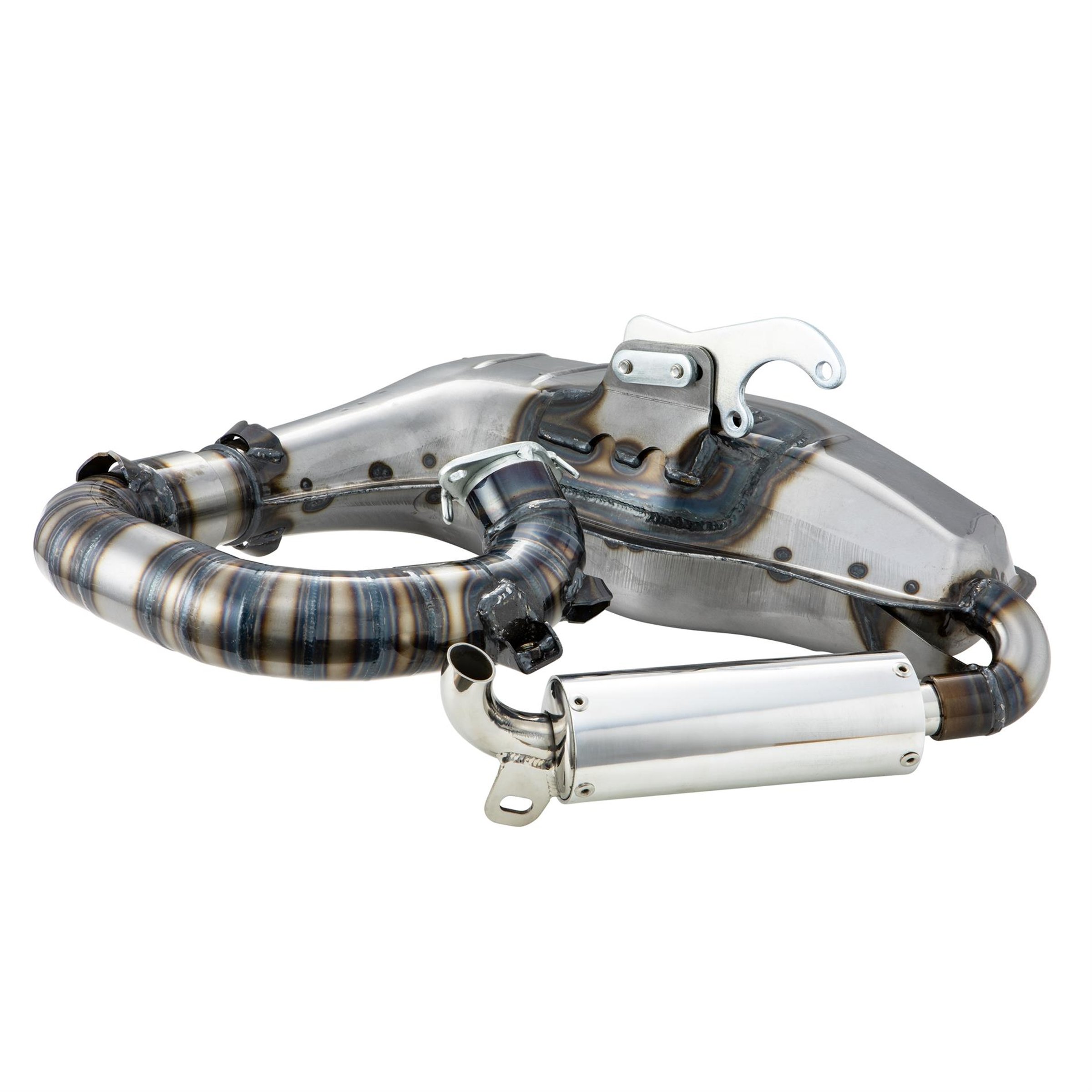 Image of Rennauspuff Clubsport Silent Curly, Material: Stahl klarlackiert für Lambretta 125 LI/LIS/DL/GP/150 LI/LIS/SX/DL/GP/175 TV 2°-3°/200 TV/SX/DL/GP für Lambretta 125 LI/LIS/DL/GP/150 LI/LIS/SX/DL/GP/175 TV 2°-3°/200 TV/SX/DL/GP