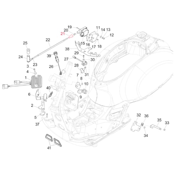 Image of Gummikappe PIAGGIO, Zündkabel, 071671 für Vespa LX/S/Sprint/GTS/GTS Super/GTV/GT 60 50-300ccm