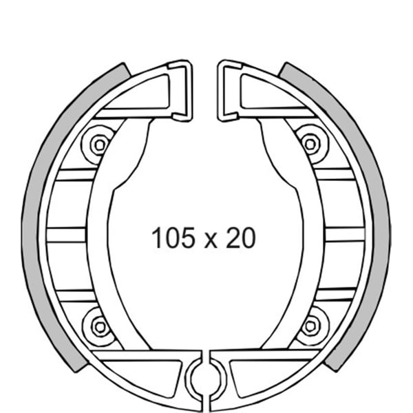 Image of Bremsbacken CIF vorne 414497 für PIAGGIO CIAO/PX/SI/Bravo/Superbravo/Grillo/Boss 50ccm 2T AC
