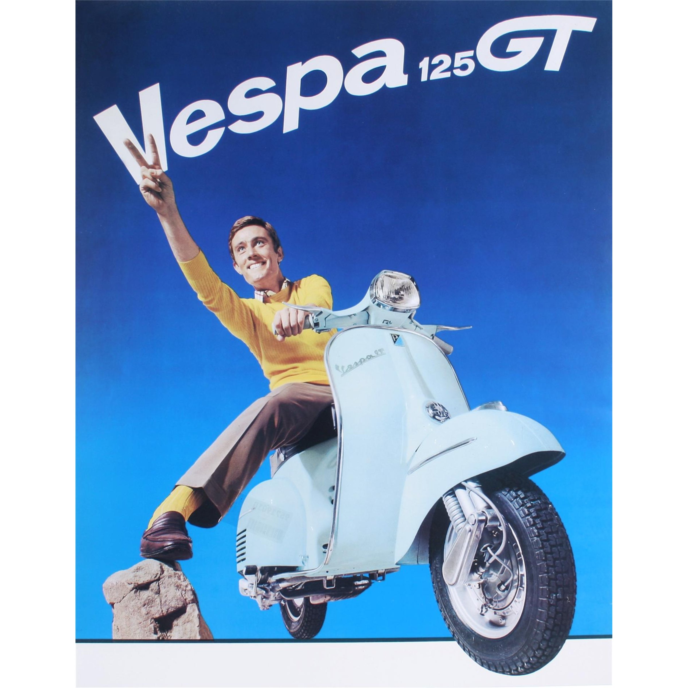 Image of Poster mit Motiv "Vespa 125 GT - Roller Fahrer"