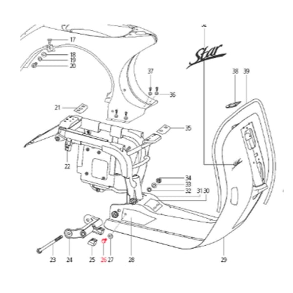 Image of Schraube M8x1,25 mm, LML für LML Star 125-200 4T/Star Deluxe 125-150 4S/Speedy