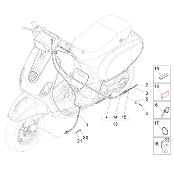 Image of Kantenschutz PIAGGIO Rahmen für Vespa LX/S 50-150ccm