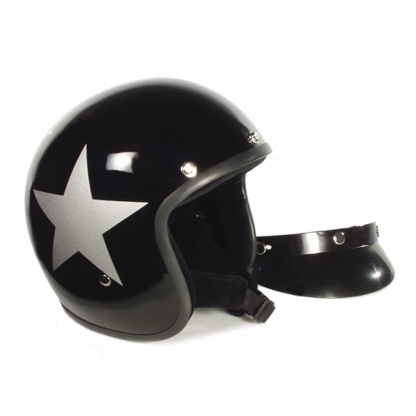 Image of Helm BANDIT Jet Star mit silbernem Stern, schwarz, Gr. L Jethelm