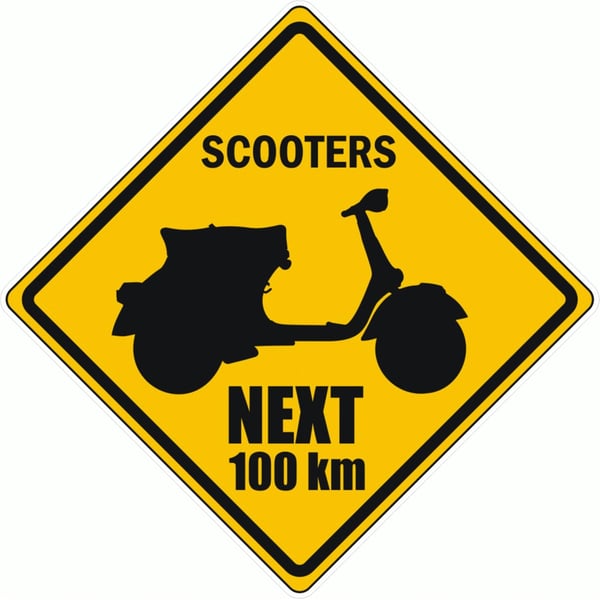 Image of Aufkleber mit Motiv "Scooters next 100km"