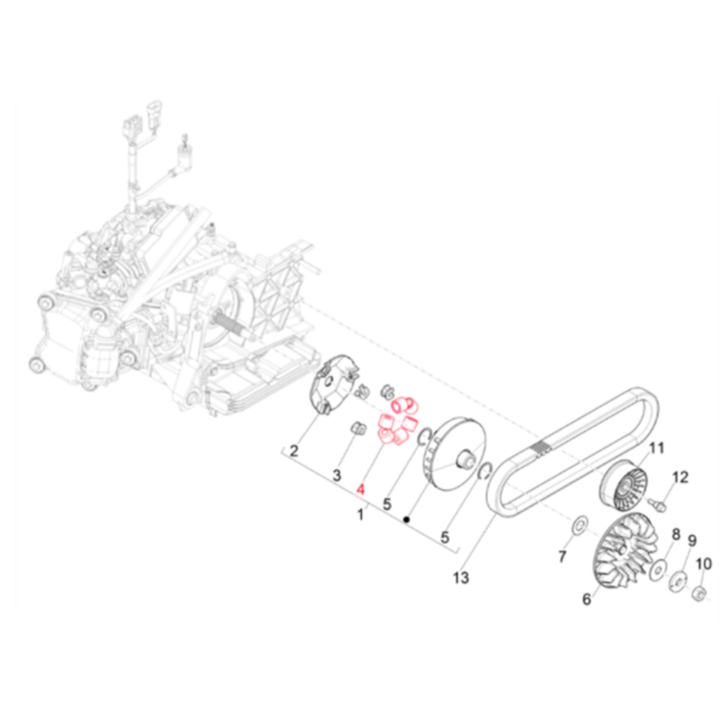 Image of Variatorrolle PIAGGIO, CM294903 für Vespa/PIAGGIO GTS/GTS Super/GTV 310ccm ('24-) für PIAGGIO HPE 310 4T 4V LC '24- Euro 5+ für Vespa/PIAGGIO GTS/GTS Super/GTV 310ccm ('24-) für PIAGGIO HPE 310 4T 4V LC '24- Euro 5+