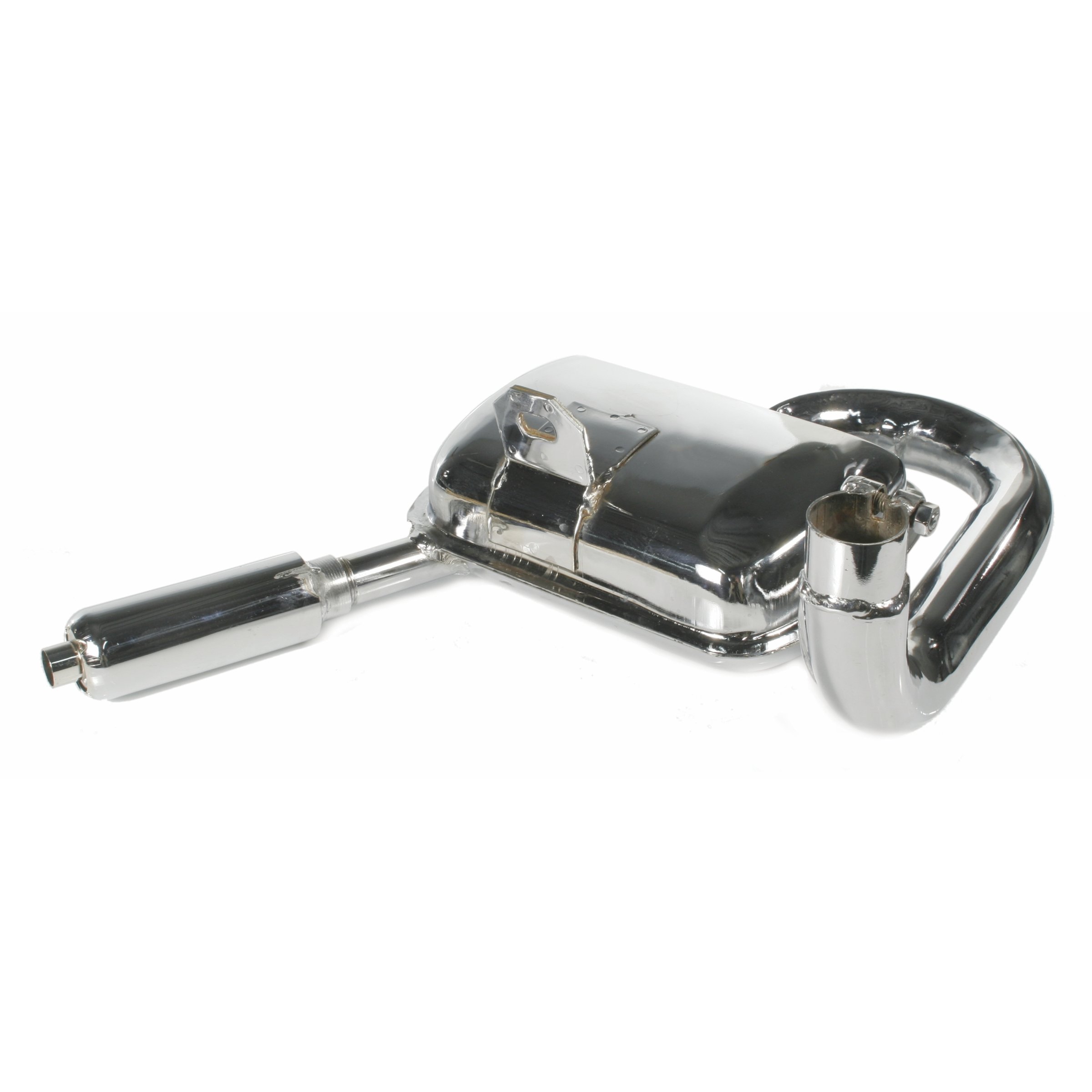 Image of Auspuff Standard mit ESD 87565, Material: Stahl verchromt, Farbe (ESD): chrom für Vespa 125 VNA-TS/150 VBA-Sprint/PX80-150/PE/Lusso für Vespa 125 VNA-TS/150 VBA-Sprint/PX80-150/PE/Lusso