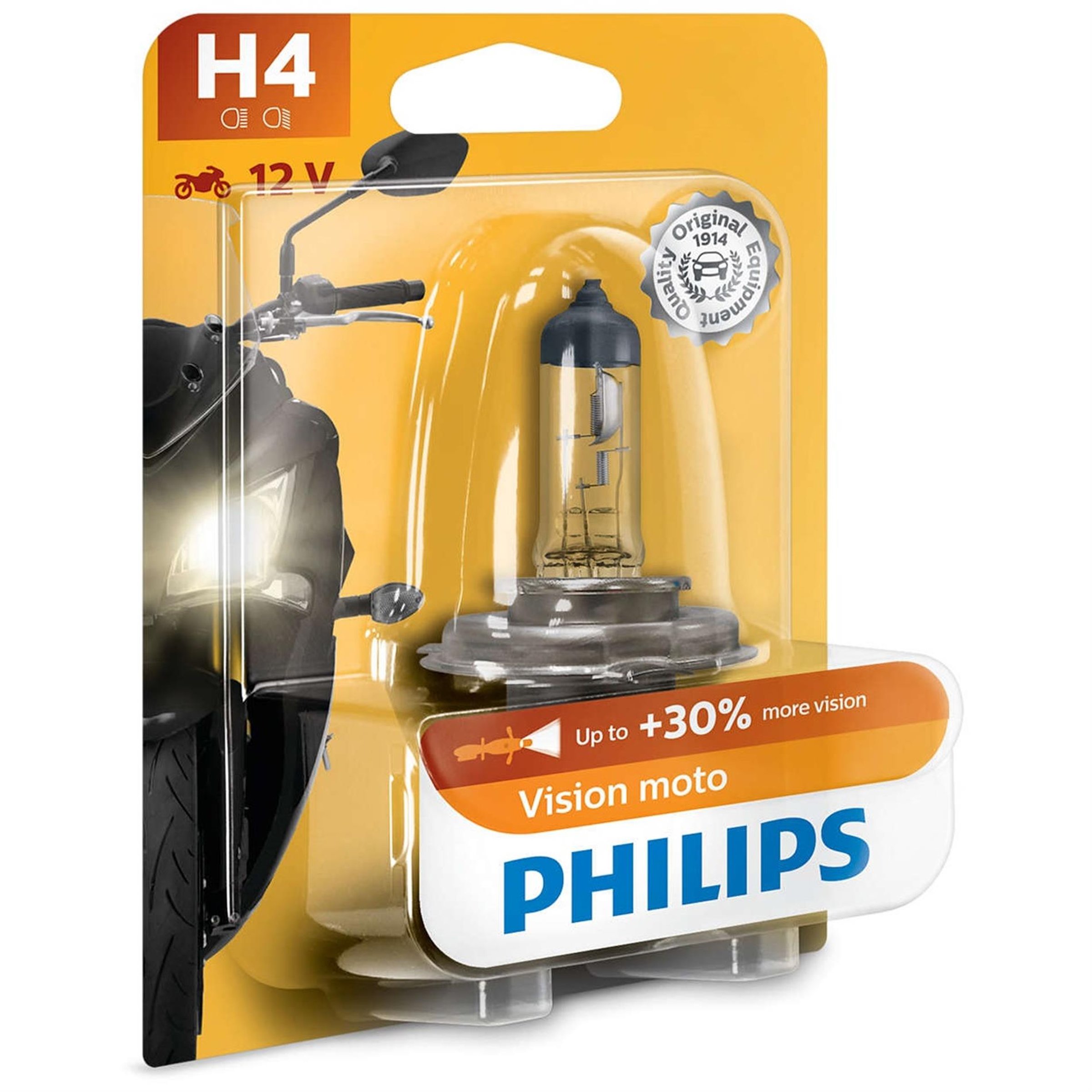 Image of Birne PHILIPS Vision moto 12V/60/55W, Sockel: P43T / H4 Scheinwerfer Scheinwerfer