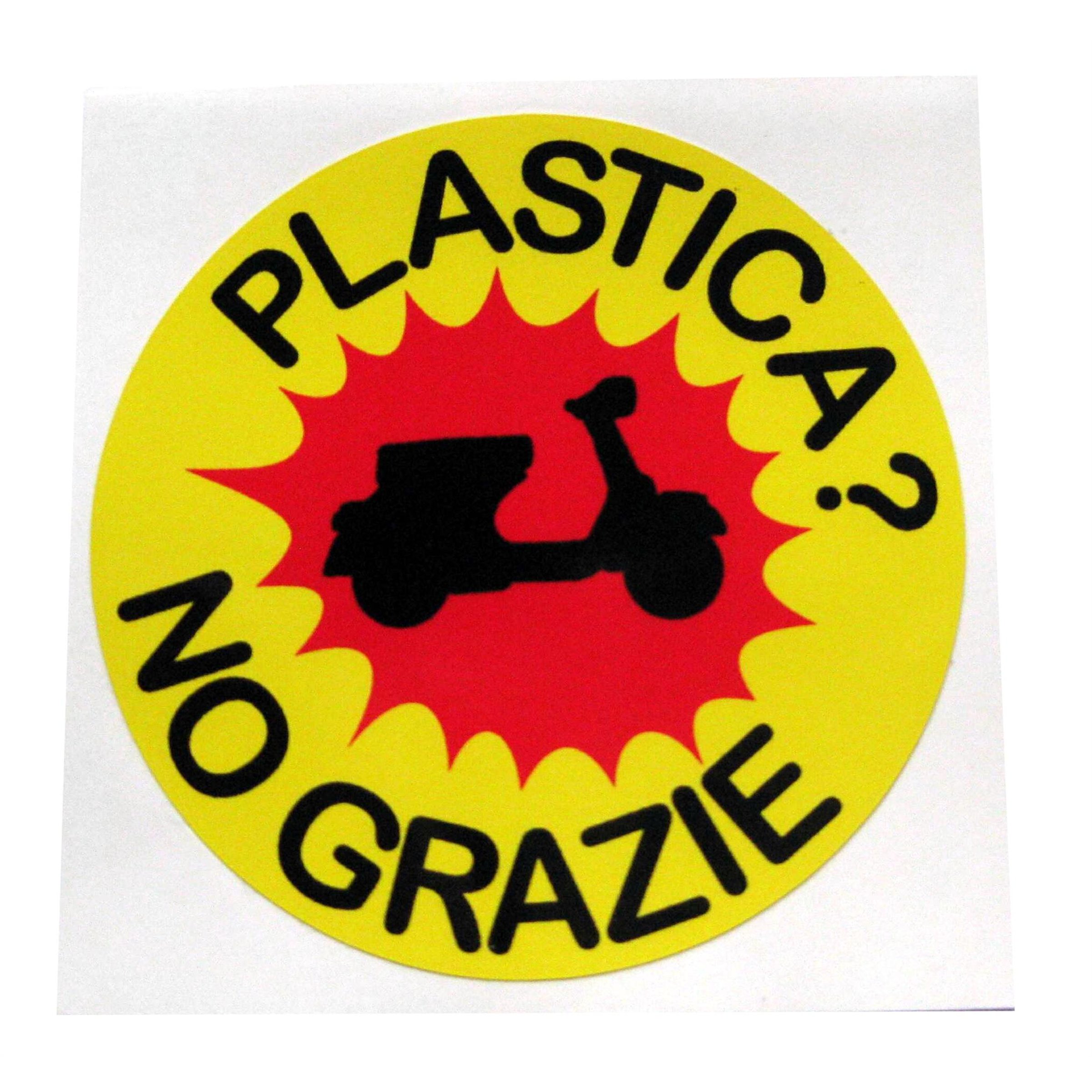 Image of Aufkleber mit Motiv "PLASTICA? NO GRAZIE"